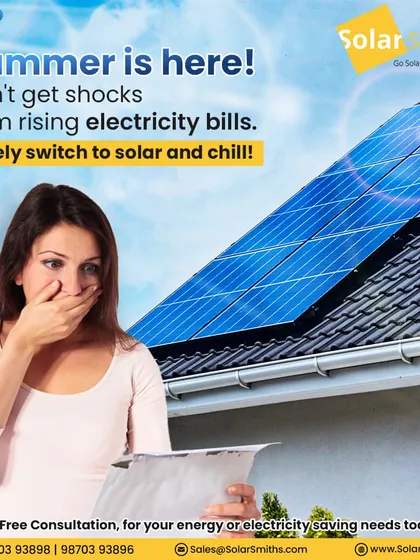 Don't get shocked by rising electricity bills this summer. By wisely switching to solar, you can run your AC and other appliances without worrying about the cost.