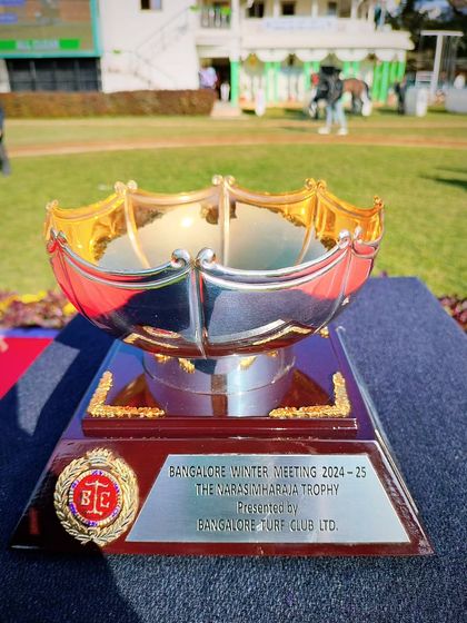 The unique umbrella-like design of The Narasimharaja Cup.