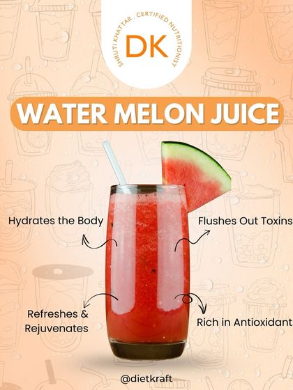 Watermelon juice is perfect for summer. It hydrates the body, helps flush out toxins, and is rich in antioxidants to keep you feeling refreshed.