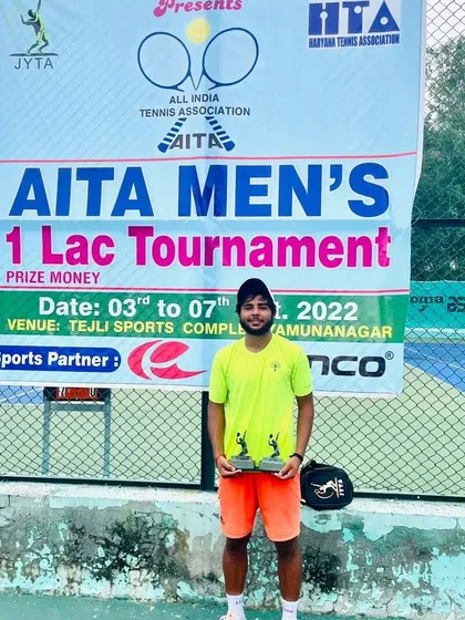 Aditya Nandal won the Singles title of the AITA Men's 1 Lac event in Delhi, a great achievement in the men's circuit.