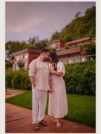 A romantic, artfully framed portrait of a couple at The Westin Himalayas, titled "Union."