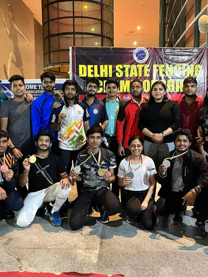 A team that wins together, celebrates together. The entire group of PRFC champions after a successful Delhi State Championship. This is what our fencing family looks like.