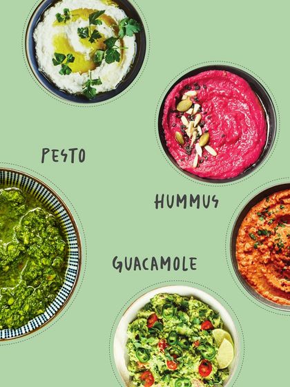 A quick visual guide to some of my most popular dips: Pesto, Hummus, and Guacamole. All are made fresh daily with premium ingredients for the best of clean snacking.