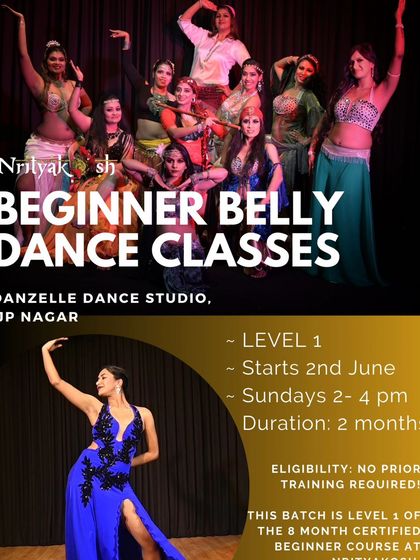 Announcing our new beginner belly dance classes in JP Nagar. This is Level 1 of our 8-month certified course, with no prior training required.