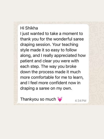 Shikha Agarwal - Personal Saree Draping Classes Words from My Wonderful Students photo 9