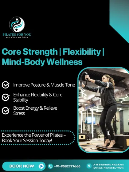 This graphic highlights the key benefits of my approach: improved posture, enhanced flexibility, and a boost in energy. The client is demonstrating a core-focused exercise on the stability chair.