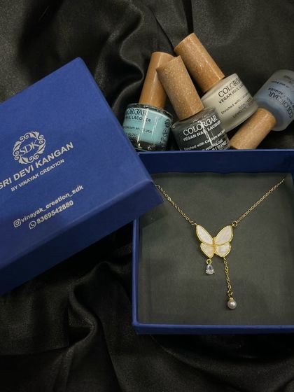 This charming butterfly pendant necklace is part of my daily wear collection. It's a delicate and trendy piece that adds a touch of whimsy to your style.