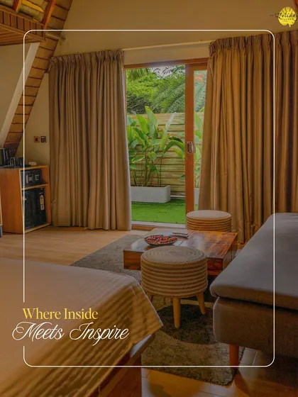 The inside meets the outside seamlessly in our cottages. Large glass doors open up to your private garden, filling the room with natural light and views of the surrounding greenery.
