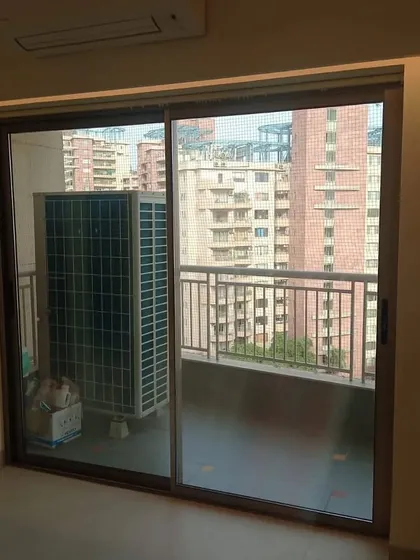A two-panel sliding door by Eternia, perfect for a bedroom balcony.