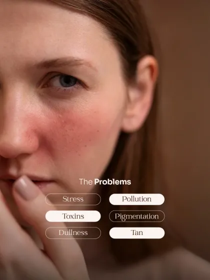 Daily life exposes us to problems like stress, pollution, and toxins, which can manifest on our skin as dullness, pigmentation, and tanning. These internal and external factors can prevent our skin from looking its best.