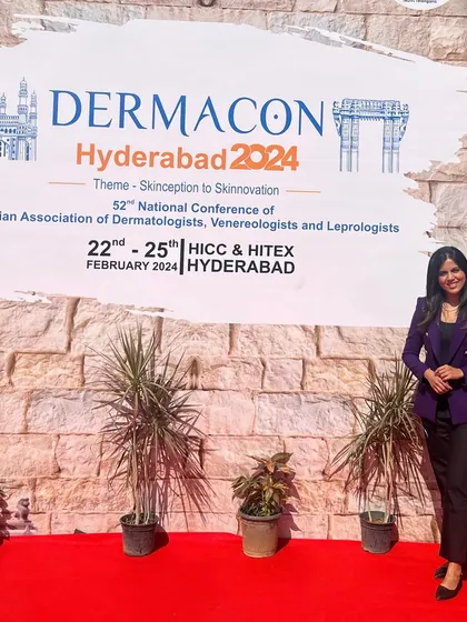 Here I am at Dermacon 2024 in Hyderabad. Attending national conferences is essential for staying at the forefront of dermatological research and innovation.