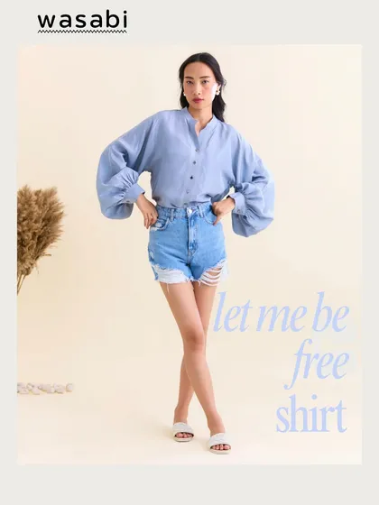 Meet the "Let Me Be Free" shirt. I wanted to create something that felt like wearing air, so I chose 100% Habutai Silk for its light, luxurious feel. The statement balloon sleeves add a touch of drama, making it a versatile piece you can pair with jeans, shorts, or trousers.