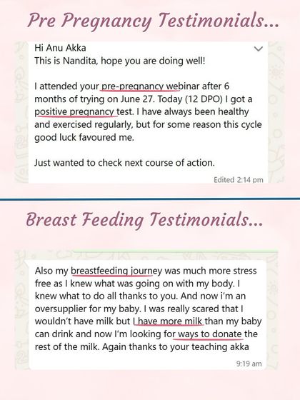 This student got a positive test after 6 months of trying, and another found her breastfeeding journey stress-free because she knew what to expect.