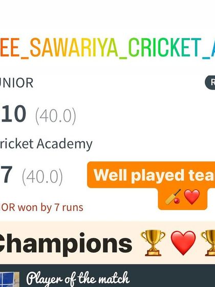 The final scorecard from a thrilling 7-run victory. These close matches build character.