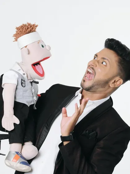 Another professional photo with Bunny, capturing the dynamic and often argumentative relationship we have on stage. These expressive shots are great for show posters and promotional materials.