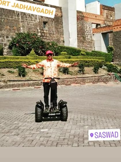 A throwback to when my eco-wheels were a part of the visitor entertainment at Fort Jadhavgadh in Saswad. These Segways are a fantastic way to add a unique activity to any venue, and I'll be back with them soon!