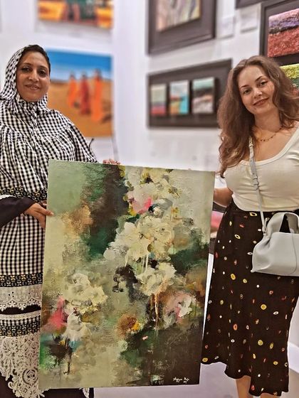 A moment of success for one of our artists, Alefiyah Raja, as her masterpiece finds a new home with an international collector at World Art Dubai. We facilitate sales and connect artists with buyers.