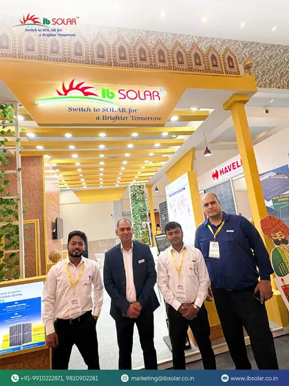 Our dedicated team at the Harit Bharat Expo in Kota, ready to discuss solar innovation. Our presence at the expo highlighted our commitment to the region's sustainable development.