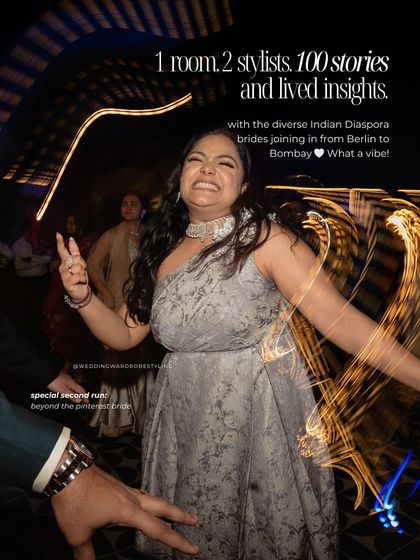 One room, two stylists, and a hundred stories. We love the vibe when diverse Indian Diaspora brides join us from all over the world, from Berlin to Bombay, to share their lived insights and unique journeys.