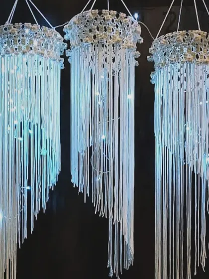 When lit up, these macramé chandeliers create a magical, sparkling effect. They are perfect for adding a festive or romantic touch to any room, especially for celebrations like Diwali.