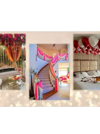 We can decorate any part of your venue, including grand staircases, and also provide intimate room decorations for birthdays or anniversaries.