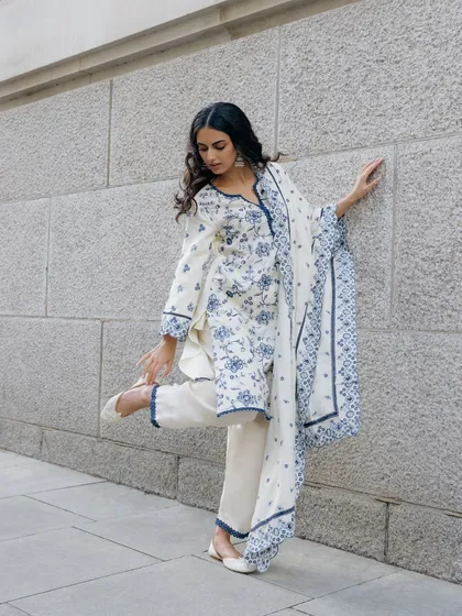 A closer look at one of my beautiful printed wool kurta sets from the Oon collection. The fabric is warm, but the fit is still relaxed and comfortable.