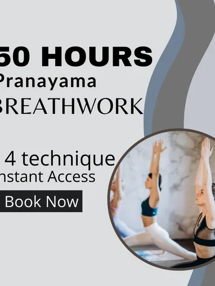 Gain instant access to our 50-hour Pranayama Breathwork course, which includes 14 powerful techniques. This program blends pranayama with Ashtanga yoga principles to deepen your understanding and practice.