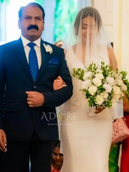 It's an honor to be part of such a precious moment. Here, a father walks his daughter down the aisle at a beautiful Christian wedding we planned, showcasing our experience in managing diverse ceremonies and traditions with grace and care.