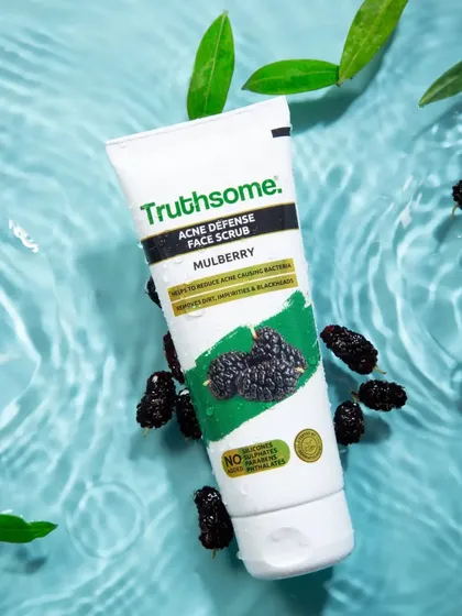 For this creative product shot for Truthsome, I built a setup with water ripples and fresh mulberries. This approach highlights the product's hydrating qualities and natural ingredients, creating a visually refreshing image for marketing campaigns.