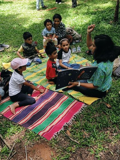 A series of photos from our 'Hope and Contentment' session with the book 'How to Catch a Star'. The natural light and engaged audience make for beautiful shots.