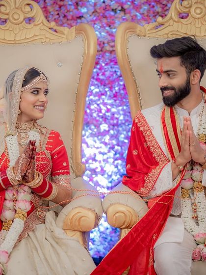 The perfect couple portrait, with both bride and groom looking picture-perfect.