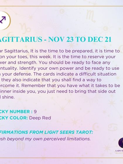 A powerful weekly prediction for Sagittarius about being prepared and ready to use your inner power. This reading is a reminder that you have what it takes to be a winner.
