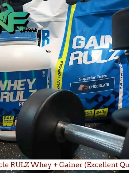 This is the fuel for your fire. I only stock genuine, trainer-approved supplements like Muscle RULZ Whey and Gainers that I use myself to build strength and muscle. No shortcuts, just real support for your hard work.