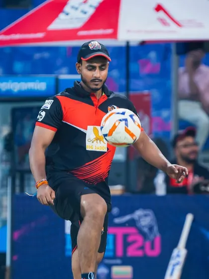 The sport never stops, and neither does the training. Warming up with some football juggling to improve coordination and footwork before a cricket session.