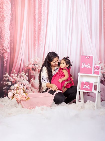 A mother's love in a Barbie world. Including mom in the photoshoot adds a layer of warmth and connection to the beautiful, themed portraits.