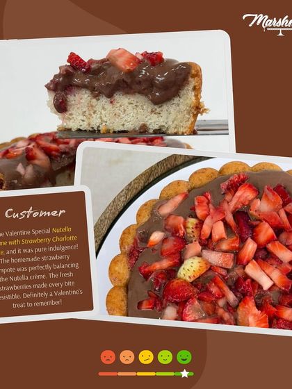 A lovely review for my Valentine's Special Nutella Crème with Strawberry Charlotte Cake. The customer praised the balance of the homemade compote and fresh strawberries.