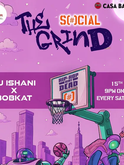 The official flyer for a Holi weekend edition of The Grind.