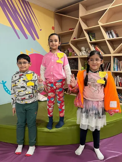 The winners of our Read Aloud Competition. We celebrate their effort and courage with small trophies to make them feel proud of their achievement.