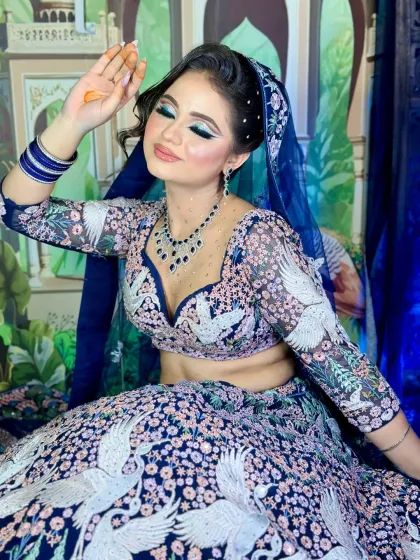 A final portrait of this stunning creative look. This is the kind of work that will get you noticed as a makeup artist.