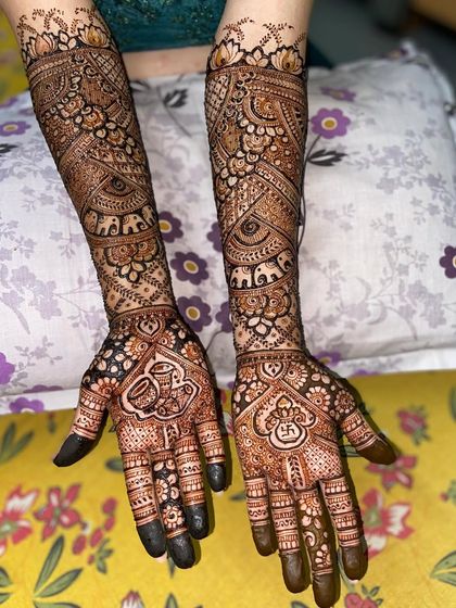 A clear, full view of the kalash and swastika design, perfect for a traditional wedding ceremony.