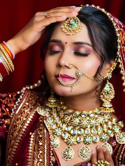 An identical shot to the previous one, showing consistency in the student's portfolio. The soft-focus background makes the makeup pop.