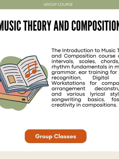 Learn the fundamentals of music theory and composition in our group course, covering everything from scales and chords to songwriting basics.