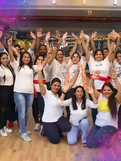 Another fantastic group shot from our Holi party. Look at all those happy faces.