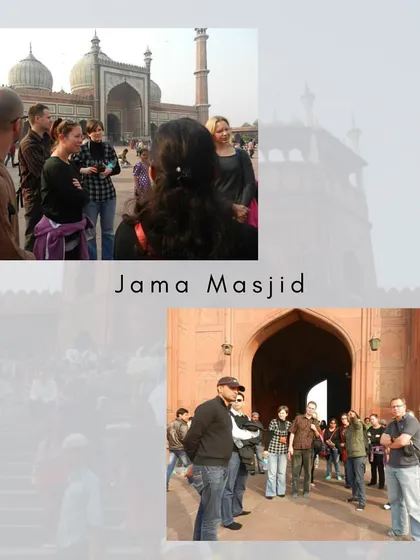 Groups of participants at the grand Jama Masjid, the starting point of our Shahjahanabad exploration. Built by Shah Jahan, it remains one of the largest and most important mosques in India.