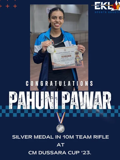 Congratulations to our shooter Pahuni Pawar for winning a Silver medal in the 10M team rifle event at the CM Dussara Cup '23.