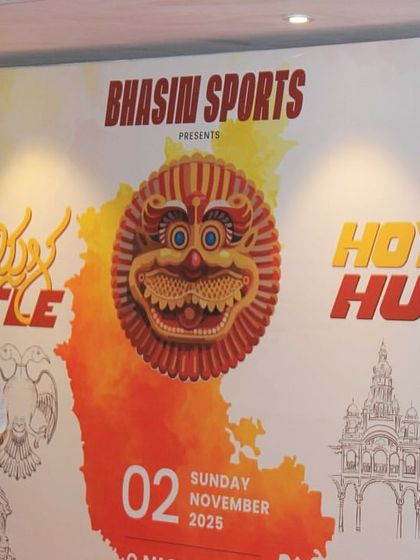 Our founder addressing the Bengaluru running community at the official launch of the Hoysala Hustle. We shared our vision for creating a thematic race that celebrates Karnataka's spirit.
