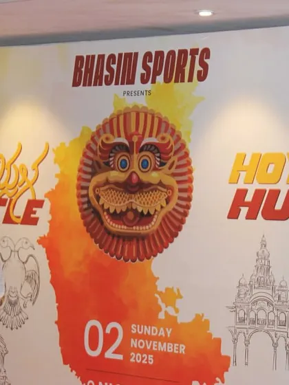 Our founder addressing the Bengaluru running community at the official launch of the Hoysala Hustle. We shared our vision for creating a thematic race that celebrates Karnataka's spirit.