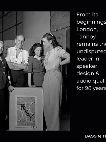 From its beginnings in London, Tannoy has remained an undisputed leader in speaker design for 98 years. This image captures the timeless appeal and enduring quality of a brand built on innovation and a passion for sound.