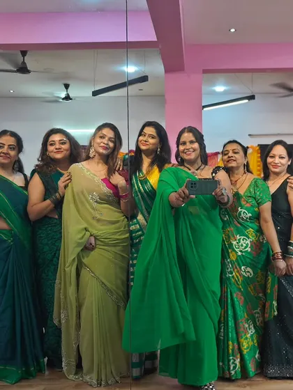 A selfie moment during our Teej celebration. These are the memories we cherish, filled with laughter, friendship, and tradition.