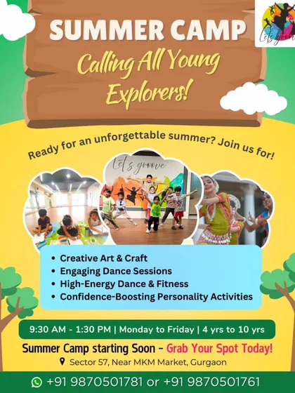 Calling all young explorers. Our summer camp is a place for kids to build confidence, make friends, and have fun through creative arts, dance, and fitness activities.